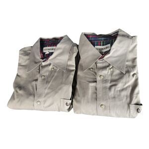 Cody James Mens 3X Beige Button-Down Western Shirt Canvas Cowboy‎ Western 2 Pair
